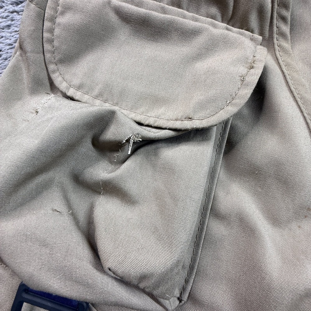 Vintage 90s Columbia PFG Fishing Vest Men's L Beige Heavy Canvas Outdoor - Picture 4 of 7